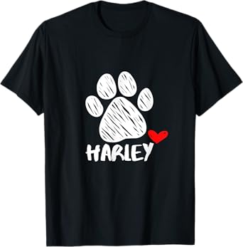Harley Puppy Love Doggy Parent Harley Pet Dog name Paw Men Women Girls Kids T-Shirt