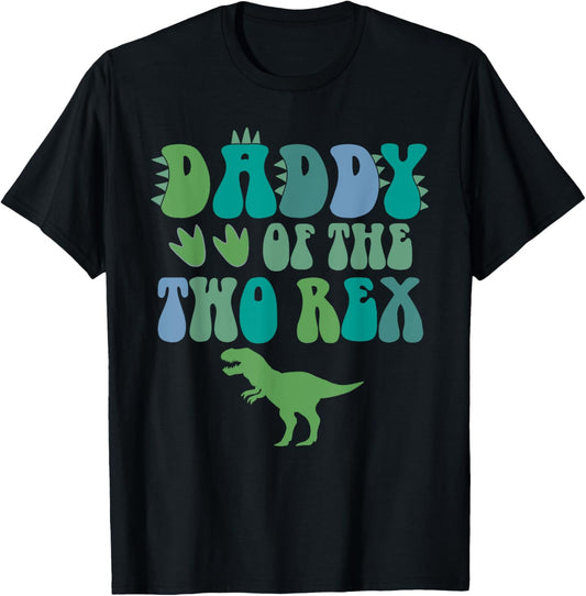Daddy Of The Two Rex Birthday Boy T-Rex Dinosaur Dad Papa T-Shirt