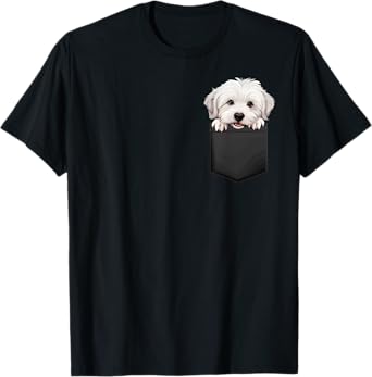 Coton De Tulear Puppy Dog In Pocket Cute Pet Lover Men Women Kids T-Shirt