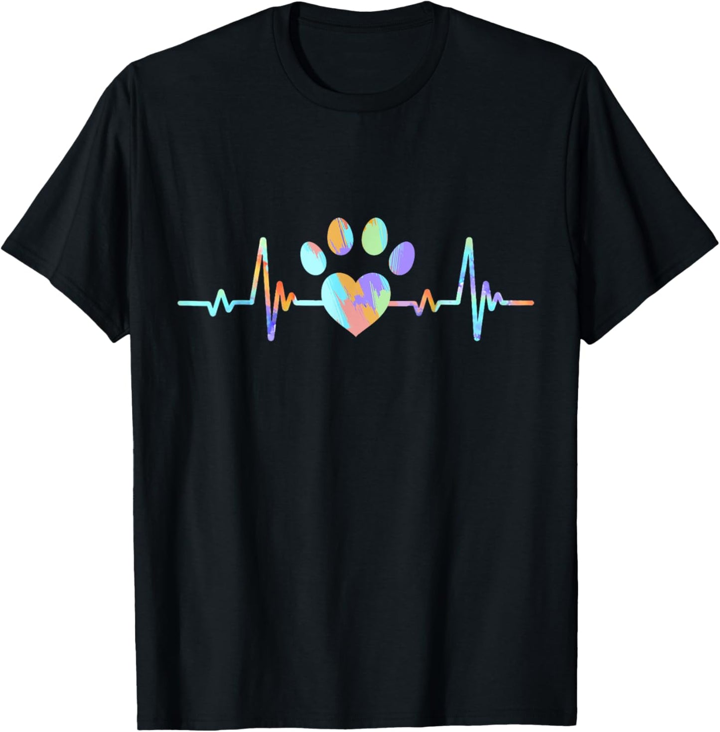 Heartbeat Dog Lover Paw Funny T-Shirt