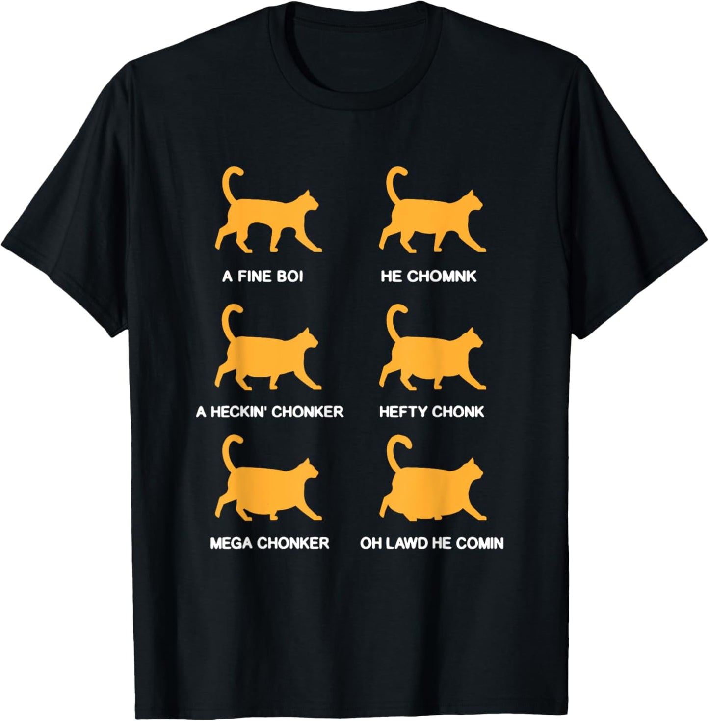 Chonk Chart Funny Cat Scale Meme Shirt Cat Dad Cat Mom T-Shirt
