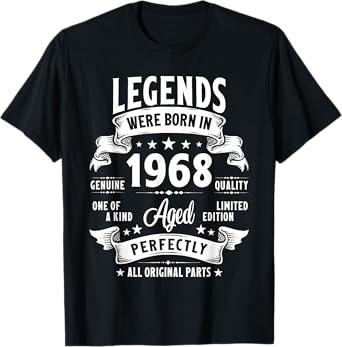 Vintage 1968 57 Year Old Gifts For Men Women 57th Birthday T-Shirt