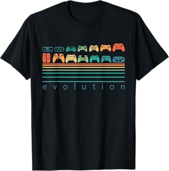 Video Game Controller Evolution 80s 90s Retro Gaming Gamer T-Shirt