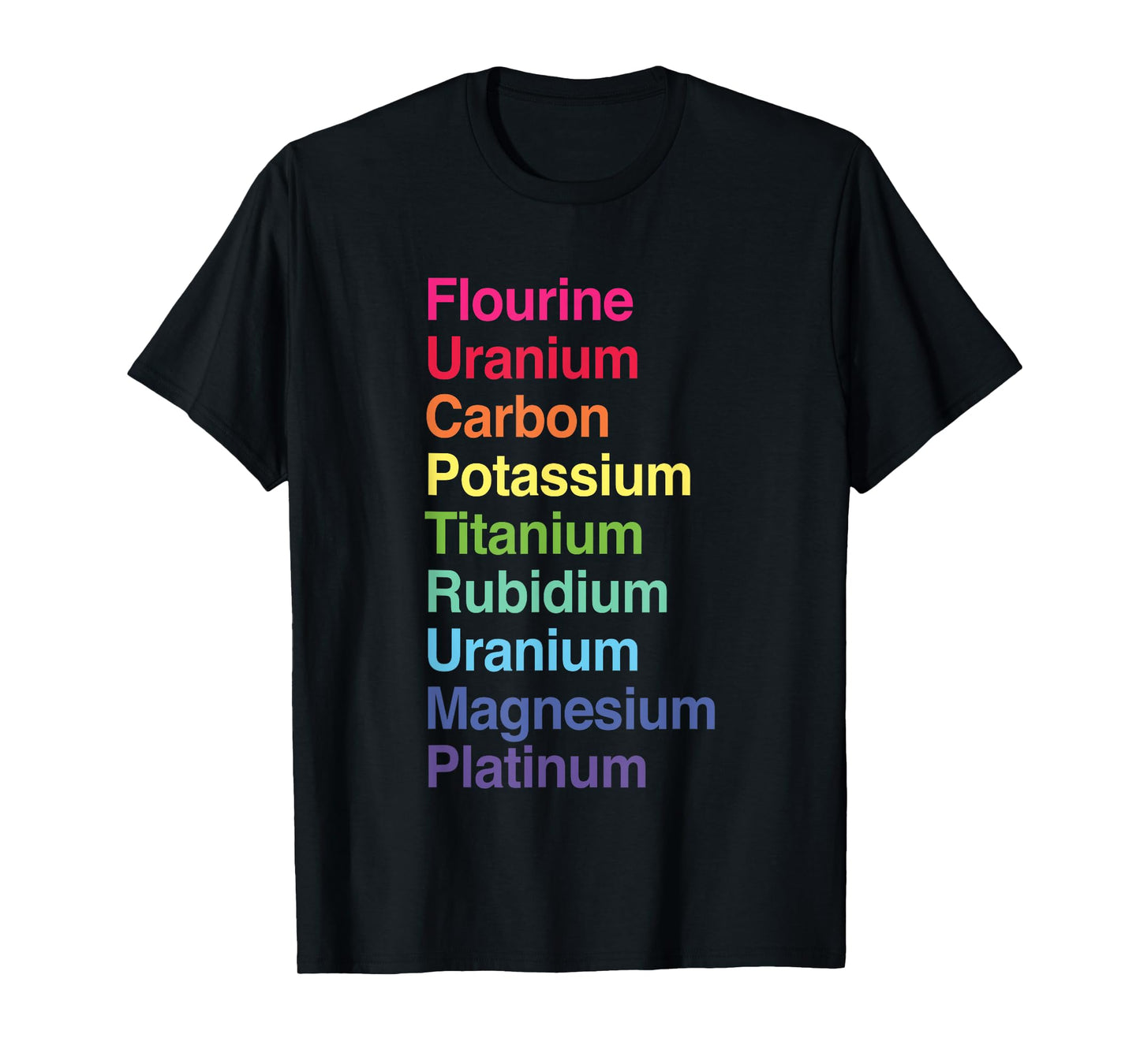 Flourine Uranium Carbon Potassium Titanium Rubidium Uranium T-Shirt