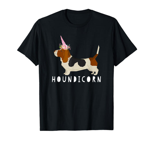 Houndicorn! Funny Basset Hound Unicorn Dog Love T Shirt T-Shirt for Men Women Girls Kids
