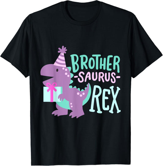 Dinosaur Birthday Brother Saurus T Rex Family Matching Party T-Shirt