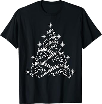 Horse Christmas Tree, Horse Rider Costume, Christmas Tee T-Shirt