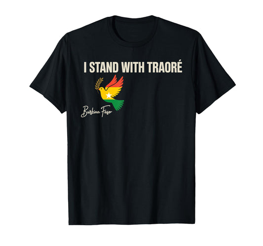 I Stand With Burkina Faso-Ibrahim Traoré Retro Bird T-Shirt