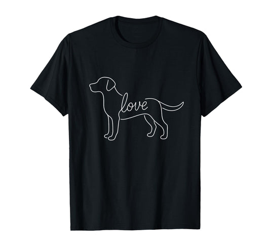 Labrador Retriever Love Line Art Minimalist Lab Dog Lover T-Shirt