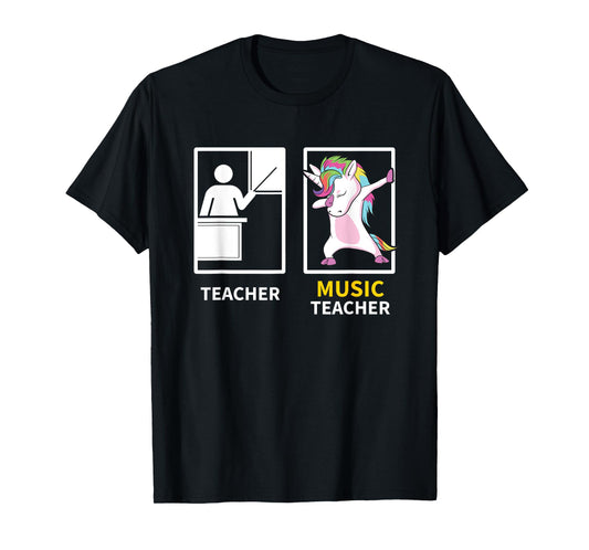 Dabbing Unicorn Music Teacher Gift T-Shirt for Men Women Girls Kids