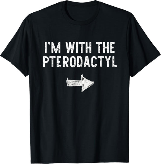 I'm With The Pterodactyl Costume Halloween Couple Dinosaur T-Shirt