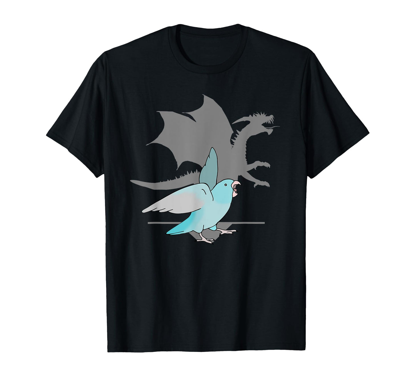 Blue Pacific Parrotlet with Dragon Shadow Birb memes Parrot T-Shirt