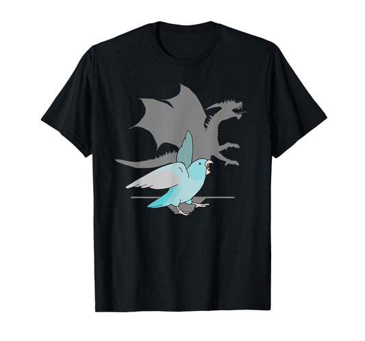 Blue Pacific Parrotlet with Dragon Shadow Birb memes Parrot T-Shirt
