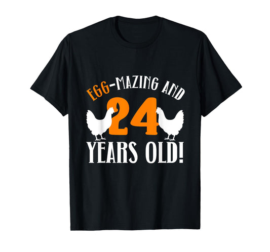 24th Birthday 24 Years Old Chicken Farmer Chicken Lover T-Shirt