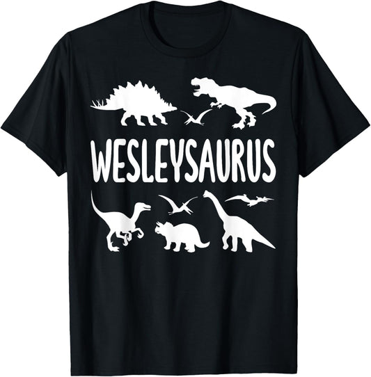 Dinosaur T Rex Dino Wesley Wesleysaurus Boys Name T-Shirt