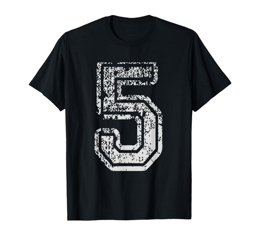 Team Jersey Uniforms Number 5 Five School Sports Birthdays T-Shirt
