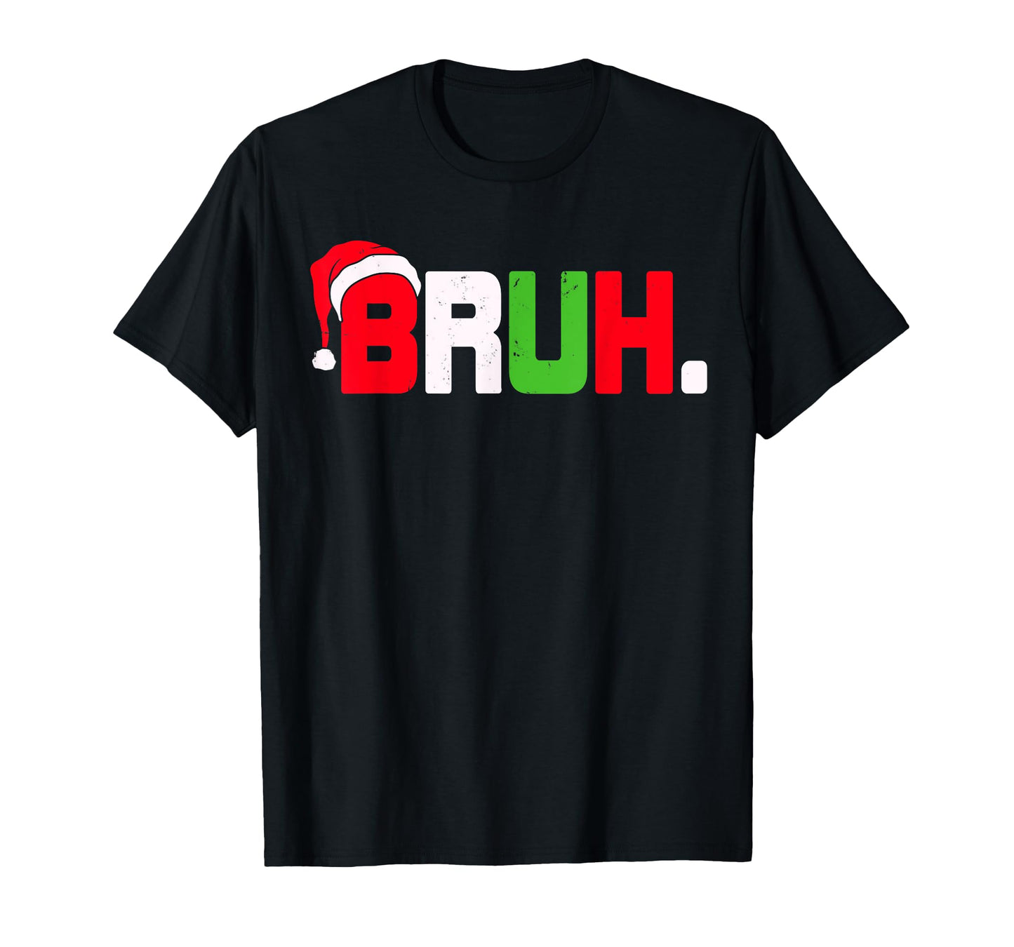 Bruh Santa Hat For Teens Boys Girls Kids Men Funny Christmas T-Shirt