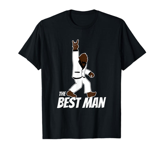 Bigfoot Rock and Roll Best Man Bachelor Party Wedding Gift T-Shirt