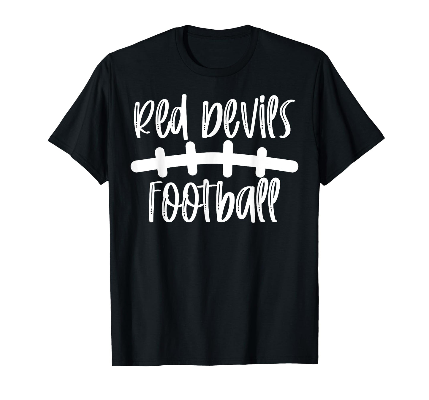 Red Devils Football School Spirit Team Mascot Game Night T-Shirt