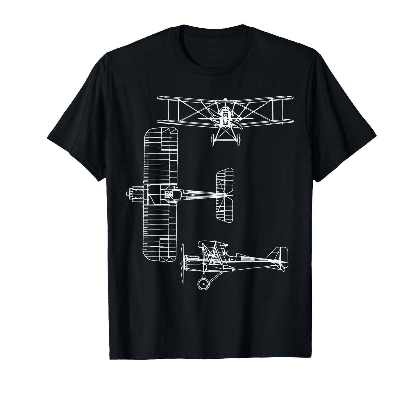 S.E.5 UK WW1 Plane Warbird Blueprint Schematics Diagram T-Shirt