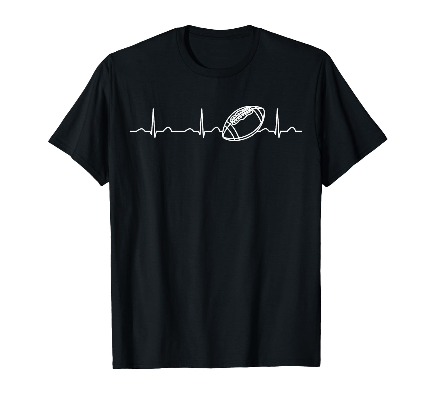Funny Football Ball Heartbeat Clothing Fan Men Boys T-Shirt