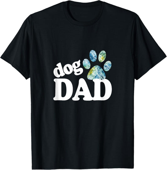 Dog dad paw print puppy love Father's Day tie dye bestie BFF T-Shirt