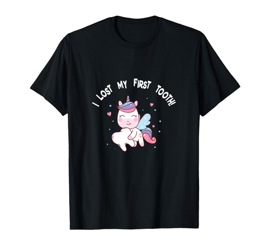 Girls I Lost My First Tooth Unicorn Tooth Fairy T-Shirt
