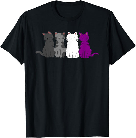 LGBT Pride Cat Animal Ace Flag Asexuality Demisexual Asexual T-Shirt