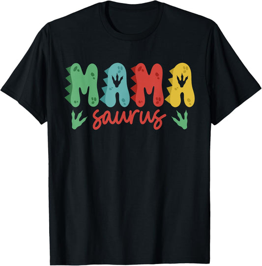 Mama Saurus Rex Dinosaur Birthday Family Matching Crew T-Shirt