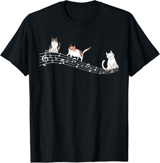 Cat Music Notes T-Shirt