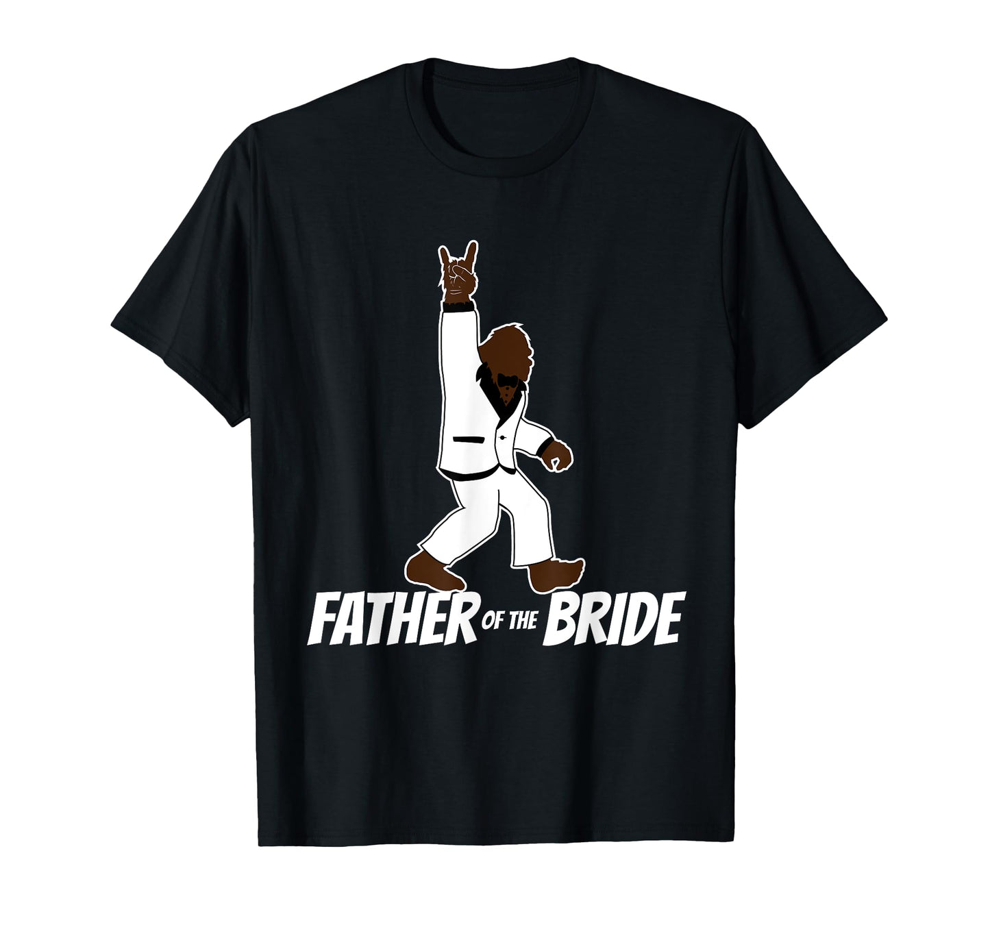 Bigfoot Rock and Roll Wedding Party Gift for Father of Bride T-Shirt