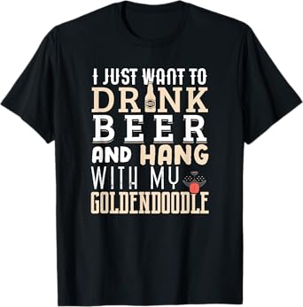 Goldendoodle Dad Shirt Funny Father's Day Doodle Dog Beer T-Shirt for Men Women