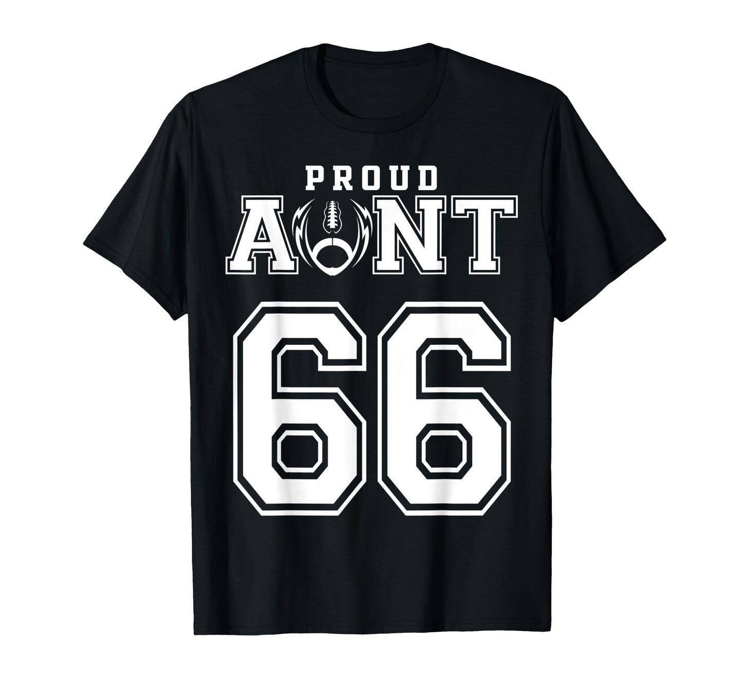 Custom Proud Football Aunt Number 66 Personalized For Women T-Shirt