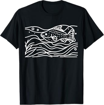 Line Art Fish & Ichthyologist Australian Lungfish T-Shirt