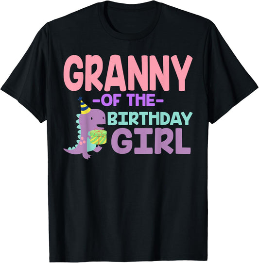 Granny of The Birthday For Girl Saurus Rex Dinosaur Party T-Shirt