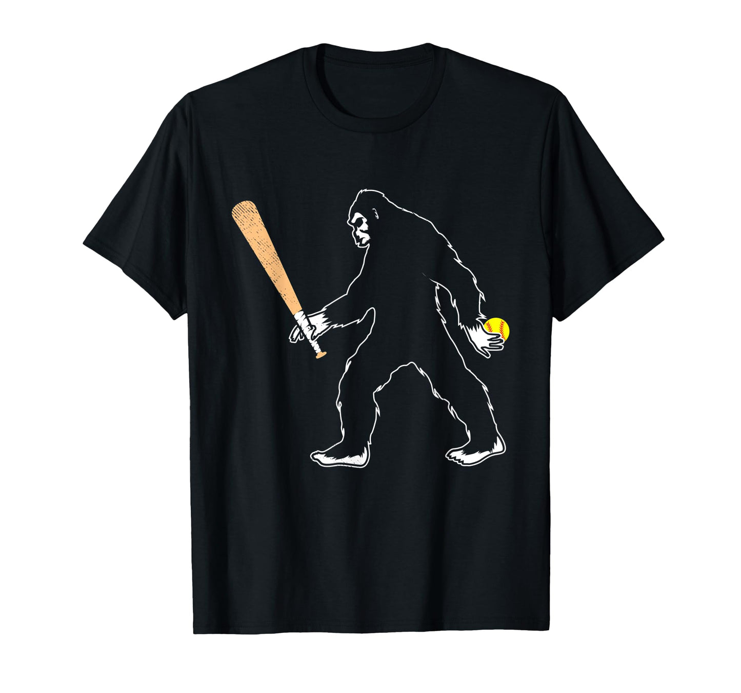 Softball funny bigfoot or sasquatch graphic theme T-Shirt