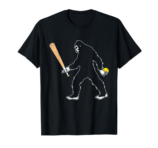 Softball funny bigfoot or sasquatch graphic theme T-Shirt