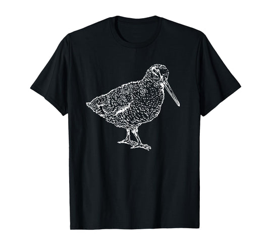 Woodcock Bird Hand-Drawn Wildlife Nature Flying T-Shirt