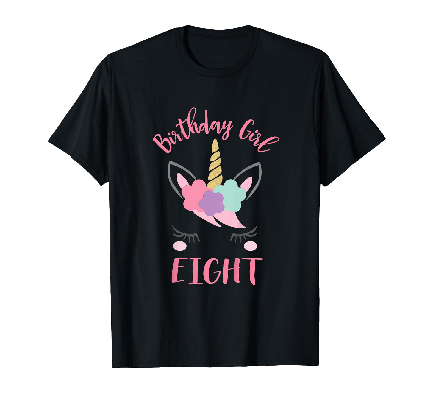8th Birthday Shirt Girl Unicorn Eighth Birthday Outfit T-Shirt
