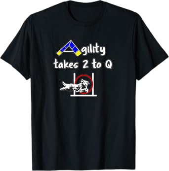 Dog Agility shirt - takes 2 to Q with a golden retriever T-Shirt for Men Women Kids