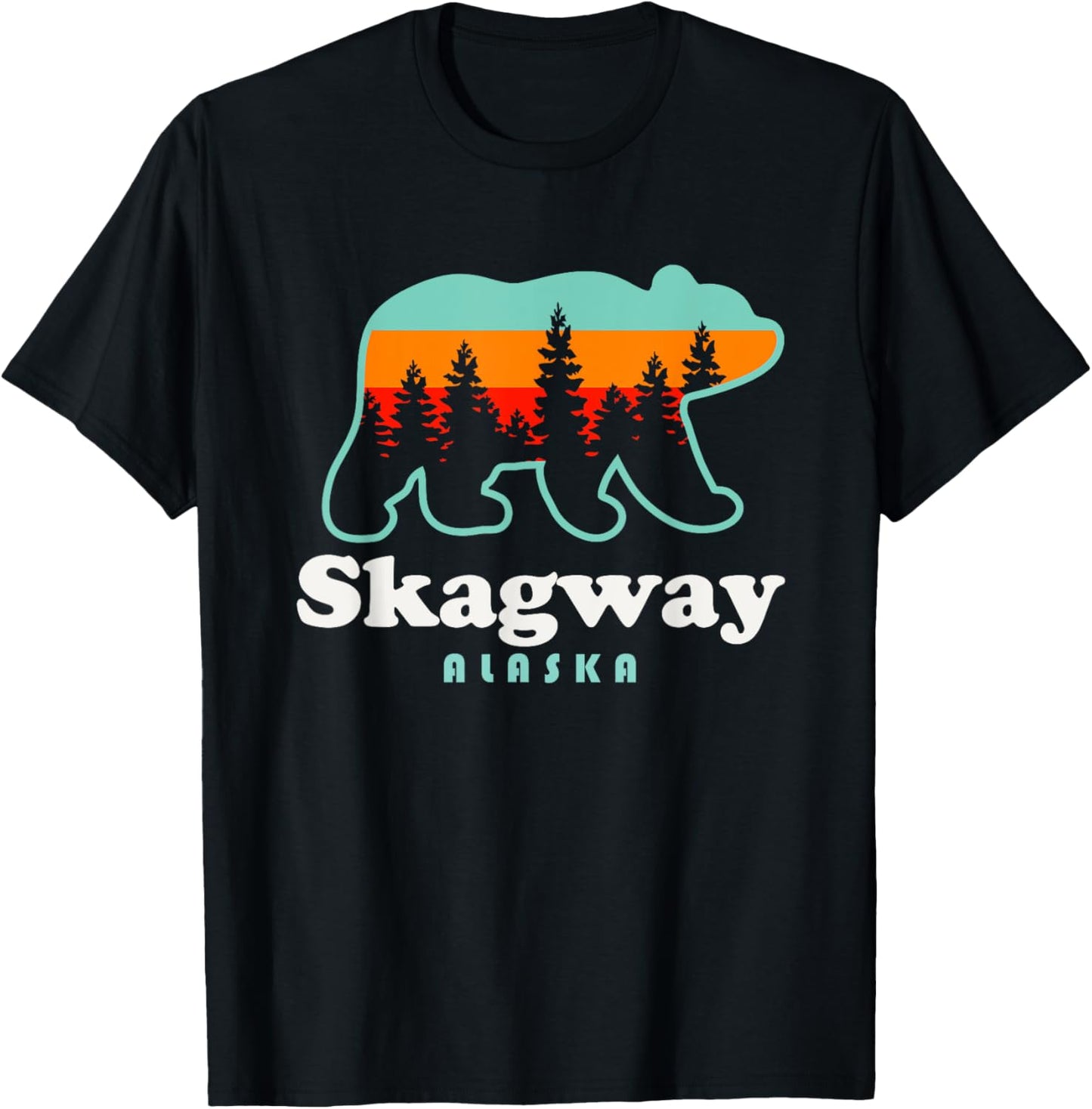 Skagway Alaska Travel Retro Bear Mountains T-Shirt