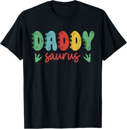 Daddy Saurus Rex Dinosaur Birthday Family Matching Crew T-Shirt