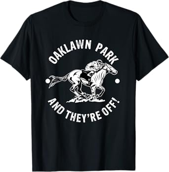 Horse Racetrack Designs Oaklawn Park AR Derby T-Shirt - Men's 3X-Large Black Short Sleeve Crew Neck Horse Racing Fan Equestrian AR Derby T-Shirt