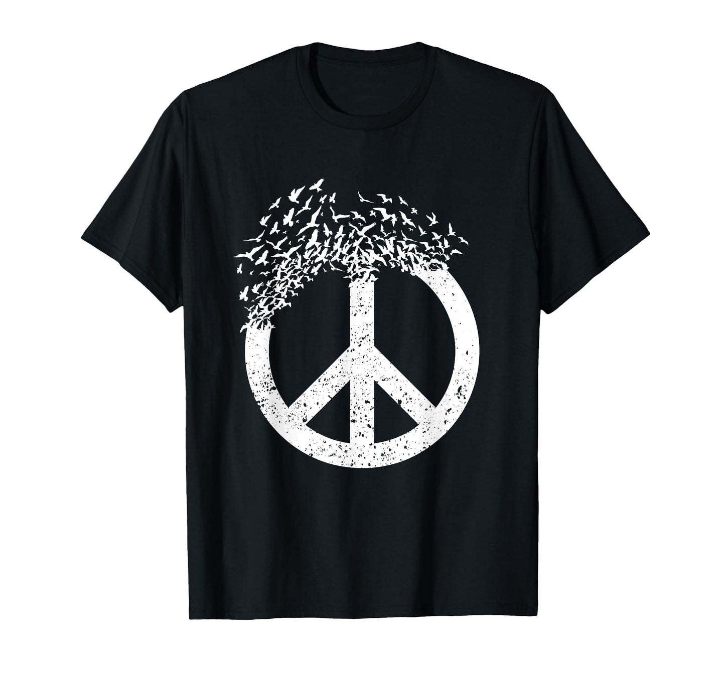 Dove Birds Peace Sign Doves 70s Retro Hippies 60s World T-Shirt
