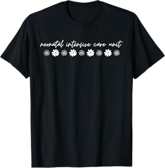 Retro NICU Nurse Daisy Flower Neonatal Nurse RN Nurse T-Shirt