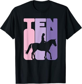 10th Birthday Horse Rider Girl Horse Fan 10 Years Girl T-Shirt