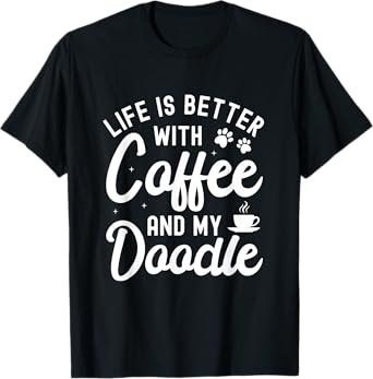 Goldendoodle Dog Owner Coffee Lovers White Golden Doodle T-Shirt for Men Women Kids