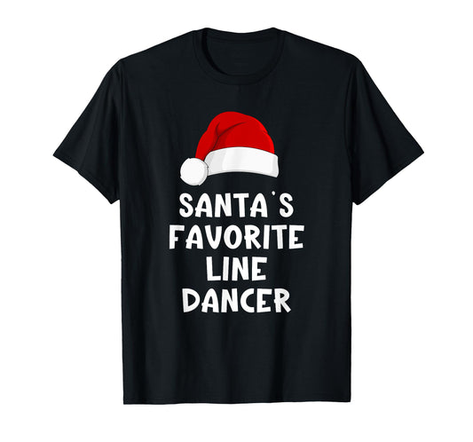 Christmas Santa's Favorite Line Dancer Funny Dancing Dance T-Shirt