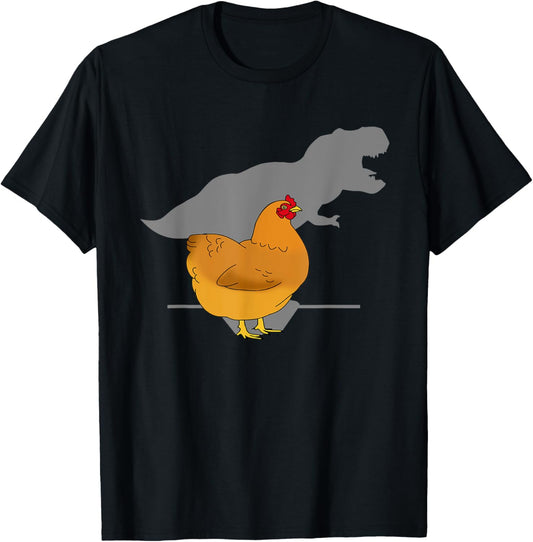 Chicken T-rex Shadow Dinosaur Hen Lover Cute Chicken Farmer T-Shirt