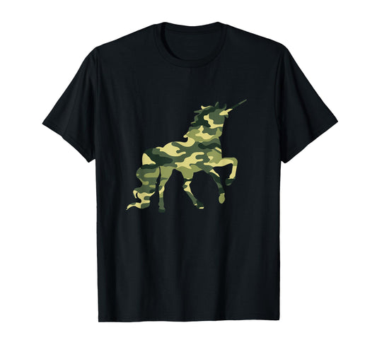 Funny Military Unicorn Gift Cute Camo Graphic Army Unicorn T-Shirt